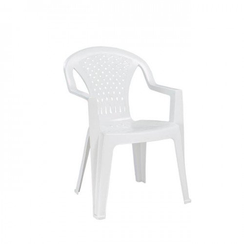 Πολυθρόνα στοιβαζόμενη πλαστική άσπρη c8654