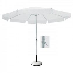 Ομπρέλα 3x3m αλουμινίου λευκό ύφασμα c8678