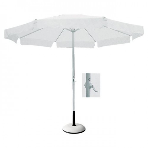 Ομπρέλα φ300cm αλουμινίου λευκό ύφασμα c8680