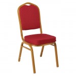 Καρέκλα μεταλλική gold ύφασμα κόκκινο c9068