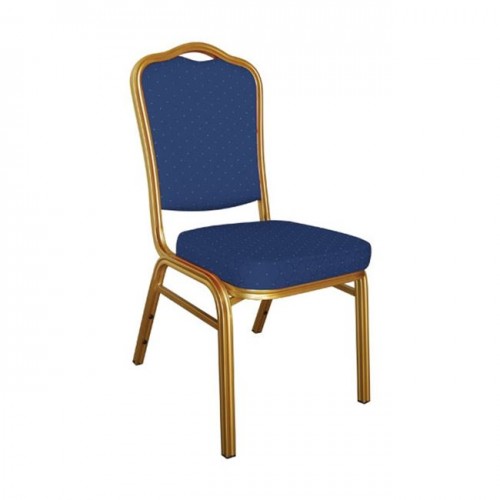 Καρέκλα μεταλλική gold ύφασμα μπλε c9174.